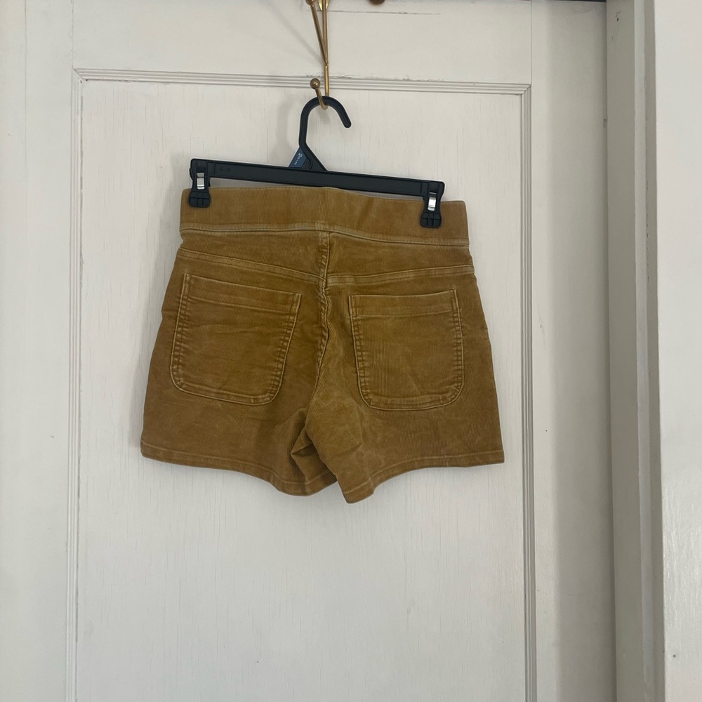 Toad&Co High Waist Corduroy Shorts in Mustard Brown - Picture 7 of 12